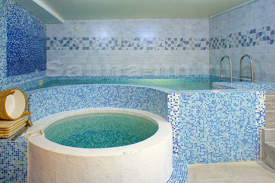 Сауна Аква-ОН - номер с двумя бассейнами, подогрев воды. В сауне 4 номера на 7-10 гостей.