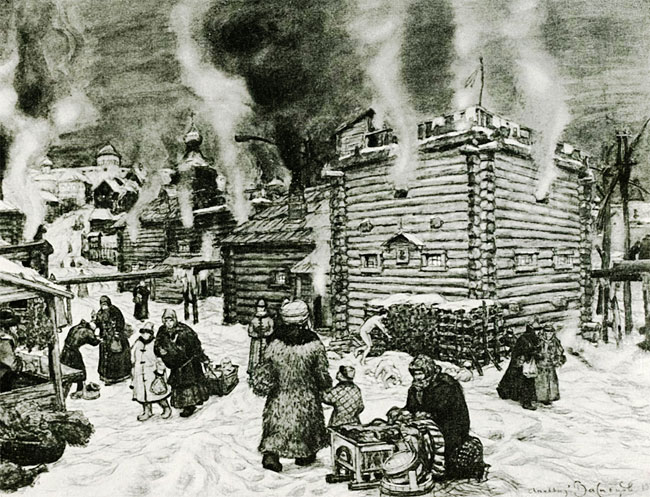 Аполинарий Михайлович Васнецов. Общественные бани в Москве в XVII веке, 1922
