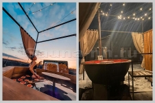 Коттедж Графит Хаус - банный чан на дровах с подсветкой - любимое место отдыха всех гостей