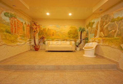 Сауна "Надежда" - номер 6 - зона отдыха с фресками в гостиной