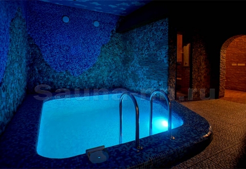 Сауна "Жемчужина" - номер 2 - бассейн - современная цветная подсветка, гидромассаж 
