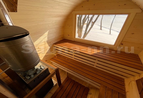 «Терраса Нижний» с баней на дровах - парная с панорамным окном для полного релакса