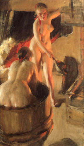 Цорн Андерс. Девушки в бане. 1906г. Национальный музей Стокгольм